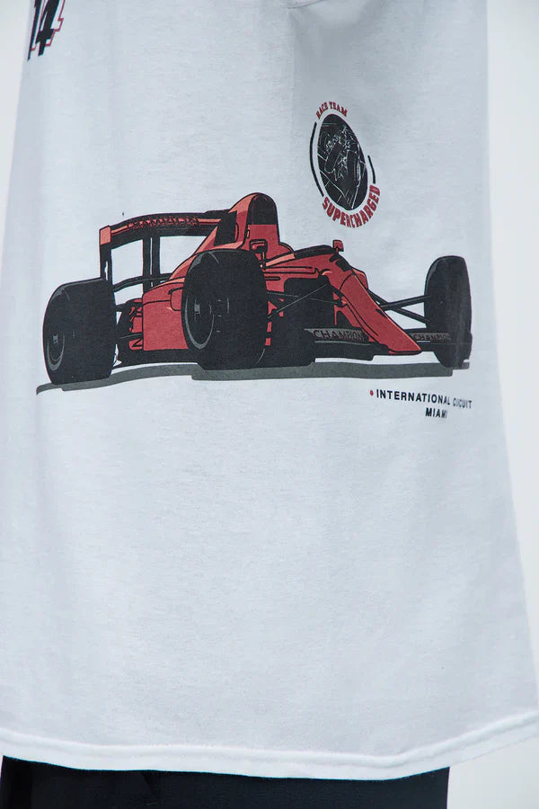 Men's Grand Prix Racing Car White Graphic Tee T-Shirt - Rex Distributor, Inc. Wholesale Licensed Products and T-shirts, Sporting goods,