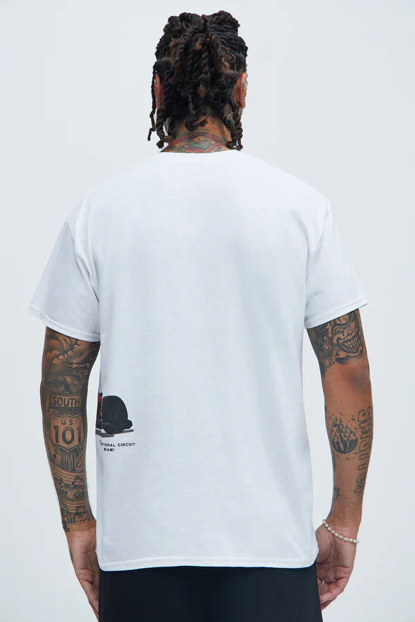 Men's Grand Prix Racing Car White Graphic Tee T-Shirt - Rex Distributor, Inc. Wholesale Licensed Products and T-shirts, Sporting goods,