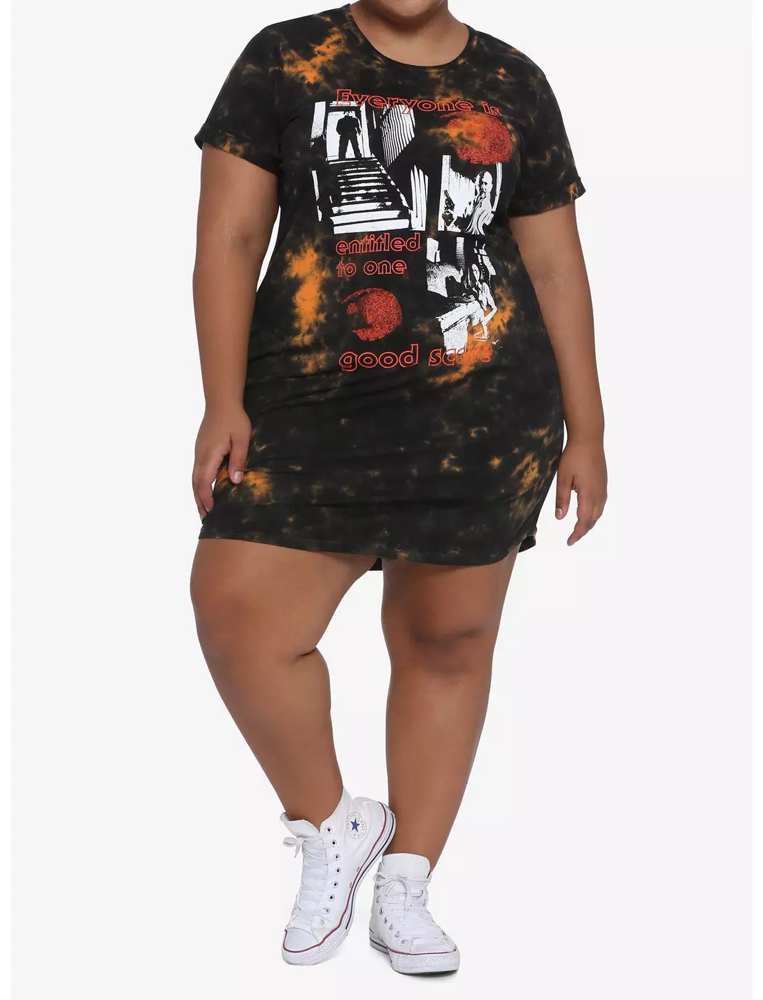 Halloween Michael Myers One Good Scare Tie-Dye T-Shirt Dress