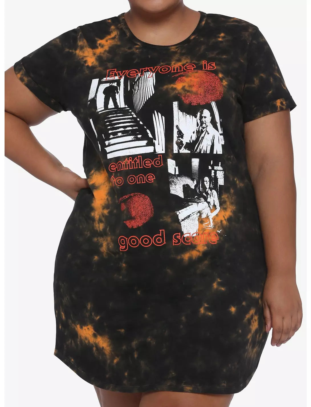 Halloween Michael Myers One Good Scare Tie-Dye T-Shirt Dress