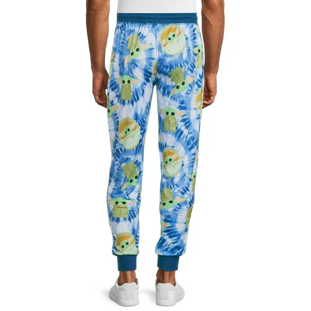 Men's Joggers Star Wars the Child Chibi All-over Print Blue Tie Dye