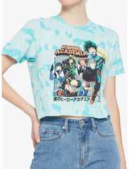 Women Junior's My Hero Academia Characters Grid Tie-Dye Crop T-Shirt - Rex Distributor, Inc. Wholesale Licensed Products and T-shirts, Sporting goods,