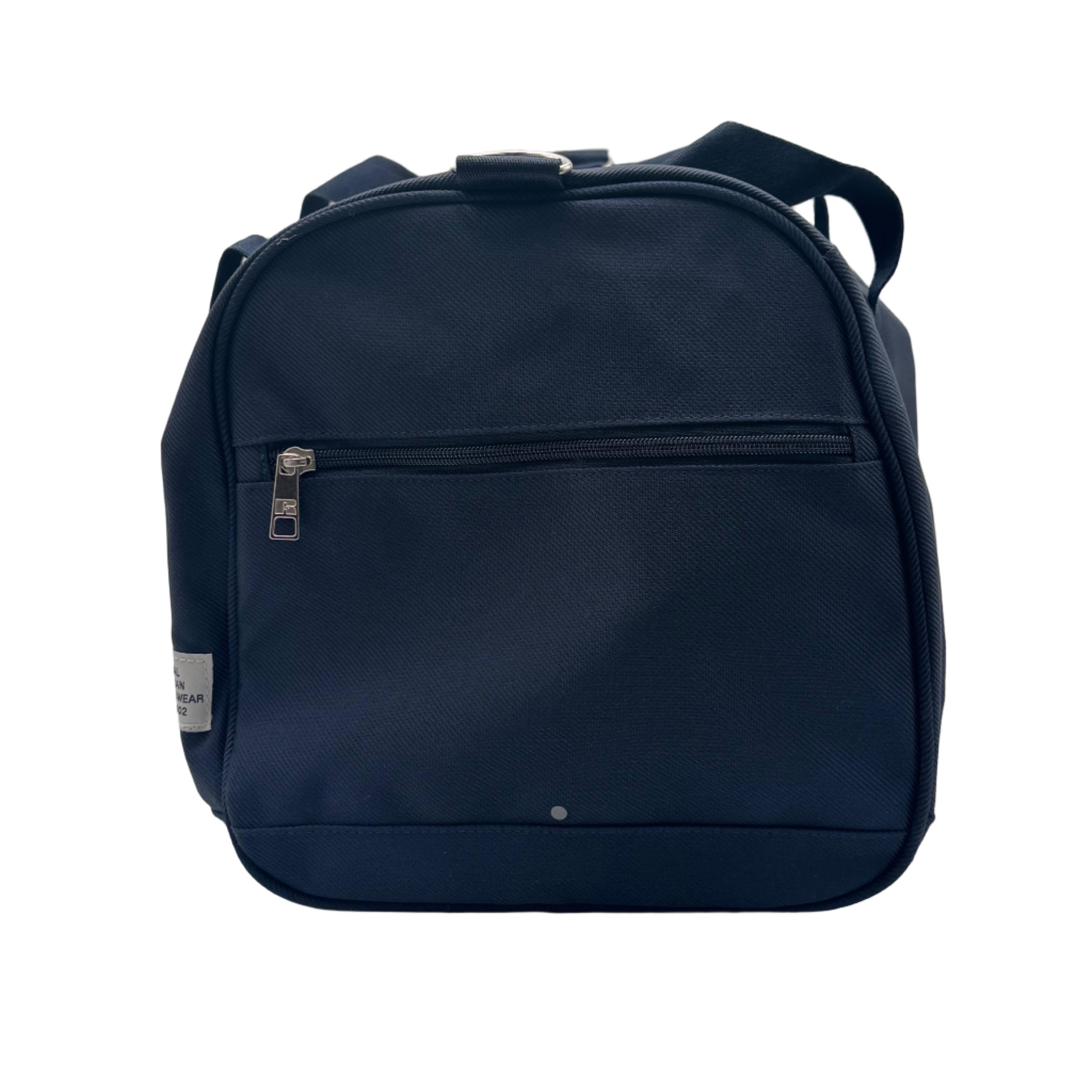 Navy blue backpack on a white background
