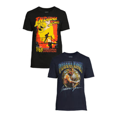 Men's Indiana Jones Retro Graphic T-Shirts, 2-Pack