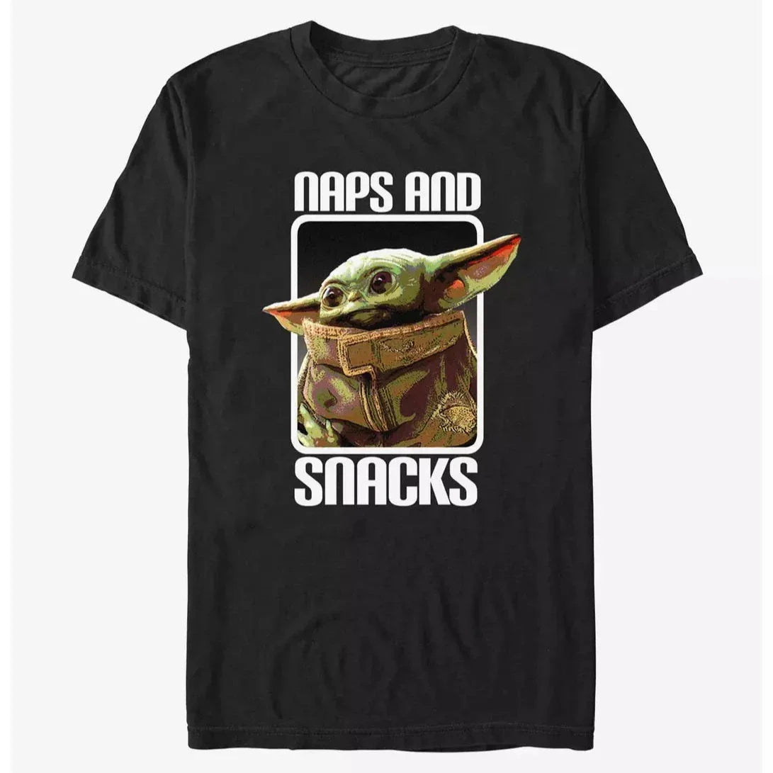 Men's Star Wars The Mandalorian Naps and Snacks T-Shirt Tee