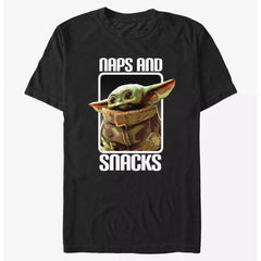 Men's Star Wars The Mandalorian Naps and Snacks T-Shirt Tee