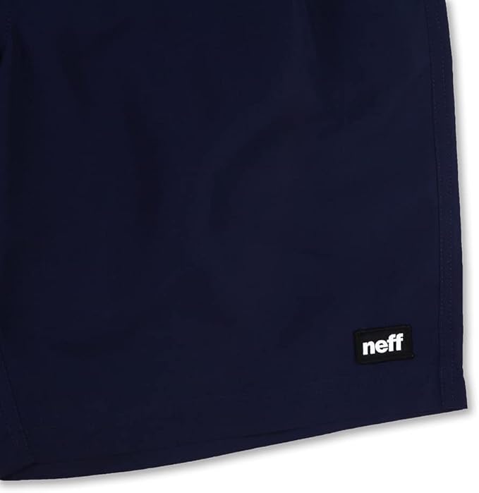NEFF Men's Standard 9" Quick Dry Swim Trunks with Lining Navy Blue