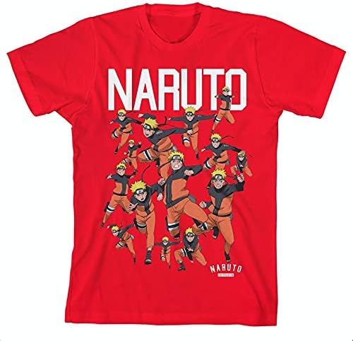 Boy's Naruto Shadow Clone Squad Art Red Heather Tee T-Shirt - Rex Distributor, Inc. Wholesale Licensed Products and T-shirts, Sporting goods,