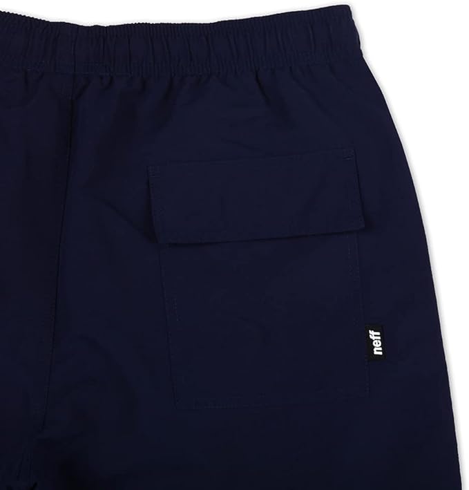 NEFF Men's Standard 9" Quick Dry Swim Trunks with Lining Navy Blue