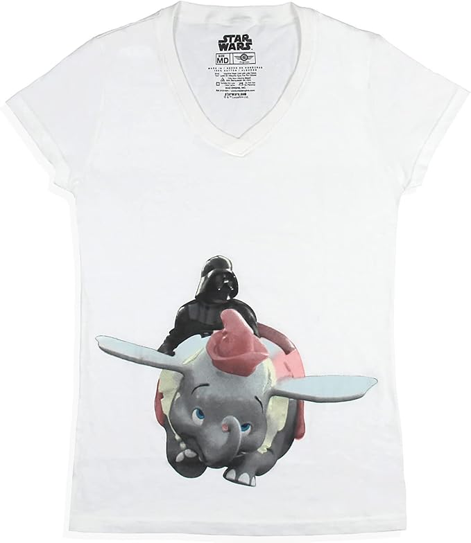 Star Wars Womens' Darth Vader Does The Dumbo Ride V-Neck Graphic T-Shirt