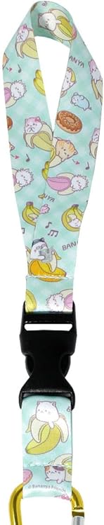 Bananya Wristlet Keychain | Bananya Cat Wrist Lanyard For Key, Wallet, Cell Phone, ID Badges