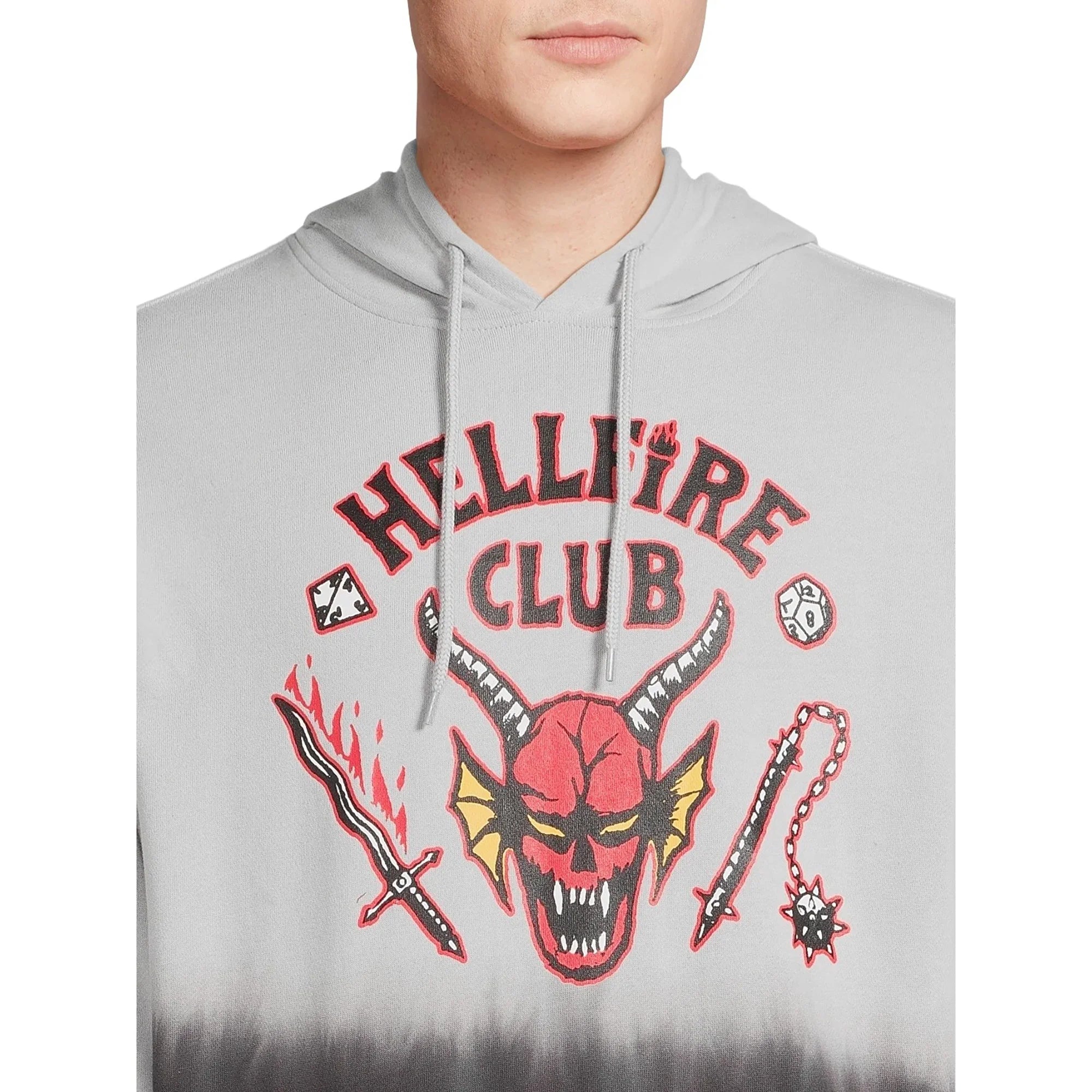 Men's Stranger Things Hellfire Club Charcoal Dip Pullover Hoodie - Rex Distributor, Inc. Wholesale Licensed Products and T-shirts, Sporting goods,