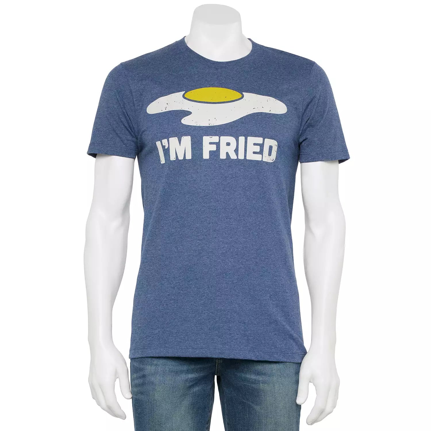 Men's Blue Heather I'm Fried Graphic Tee T-Shirt