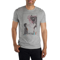 Mens Darling in The Franxx Anime Cartoon Grey Graphic Tee T-Shirt