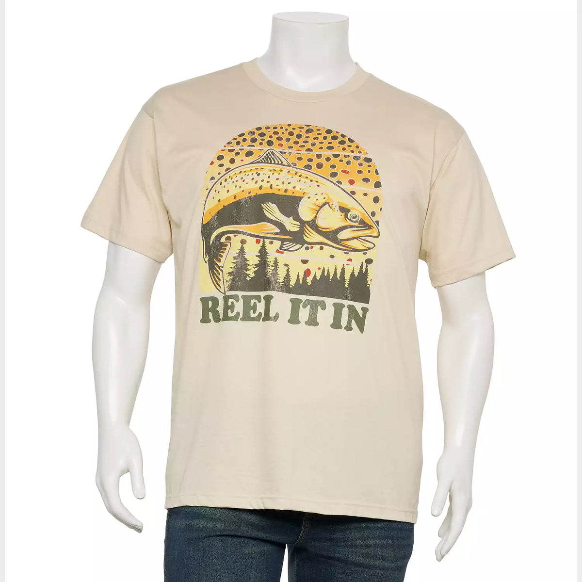 Men's Big & Tall Reel It In Vintage Outdoors Graphic Tee T-Shirt