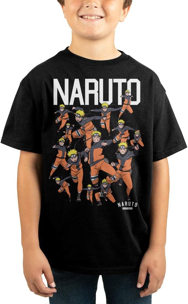 Youth Boys Naruto Shippuden Shadow Clone Tee T-Shirt Black