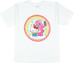 Hello Kitty and Friends x Care Bears Girls' T-Shirt Cheer Bear and Kitty Selfie Pose Kids Tee