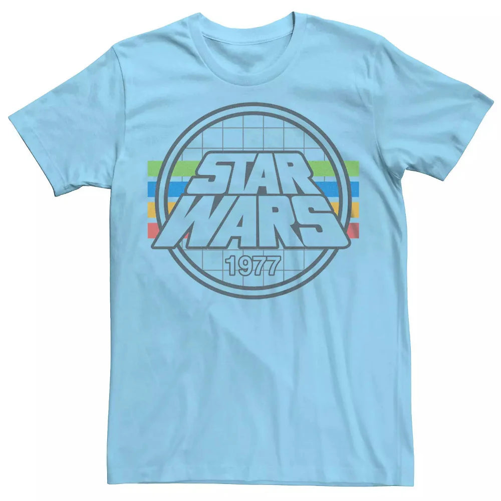 Men's Star Wars 1977 Retro Graphic Rainbow Tee T-Shirt