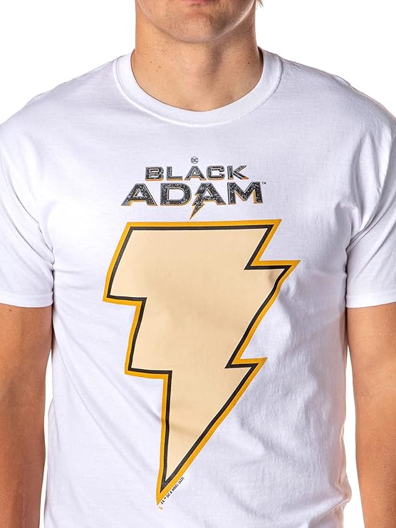 DC Comics Black Adam Mens' Yellow Lightning Bolt Marvel Nemesis T-Shirt