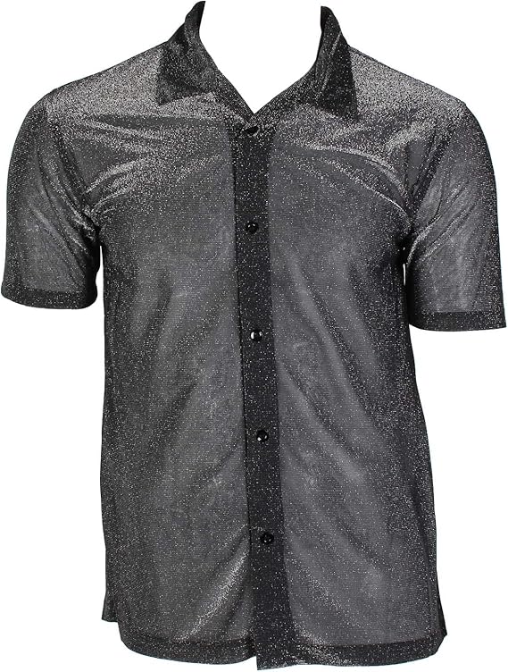 Mens Romance Sheer Camp Pajama Shirt