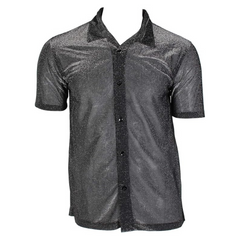Mens Romance Sheer Camp Pajama Shirt