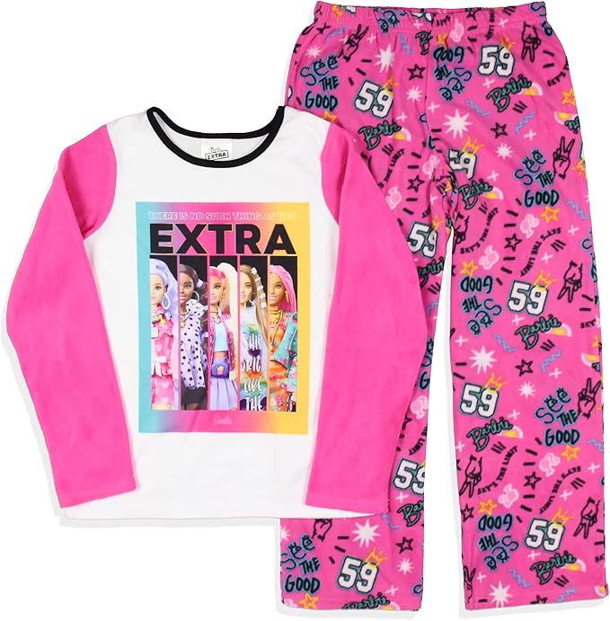 Barbie Girls No Such Thing As Too Extra Fleece 2 Piece Pajama Set