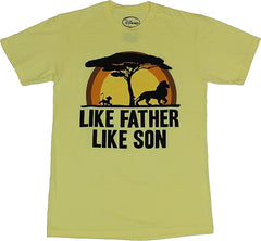 Men's Yellow The Lion King Like Father Like Son Graphic Tee T-Shirt