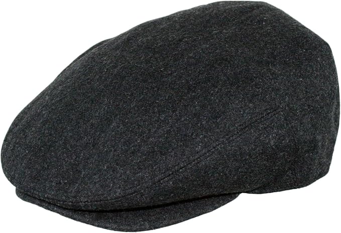 Men's Charcoal Wool Blend Driving Newsboy Cap Hat
