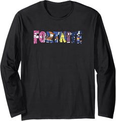 Big Boys Black Boys' Fortnite Long Sleeve Graphic T-Shirt Tee