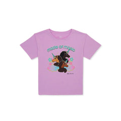 Girl's Afro Unicorn Made Of Magic Graphic Tee T-Shirt