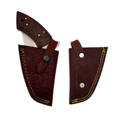 BC 868-RW 6" Bone Collector Rosewood Gun-Handle Folding Knife with Leather Sheath