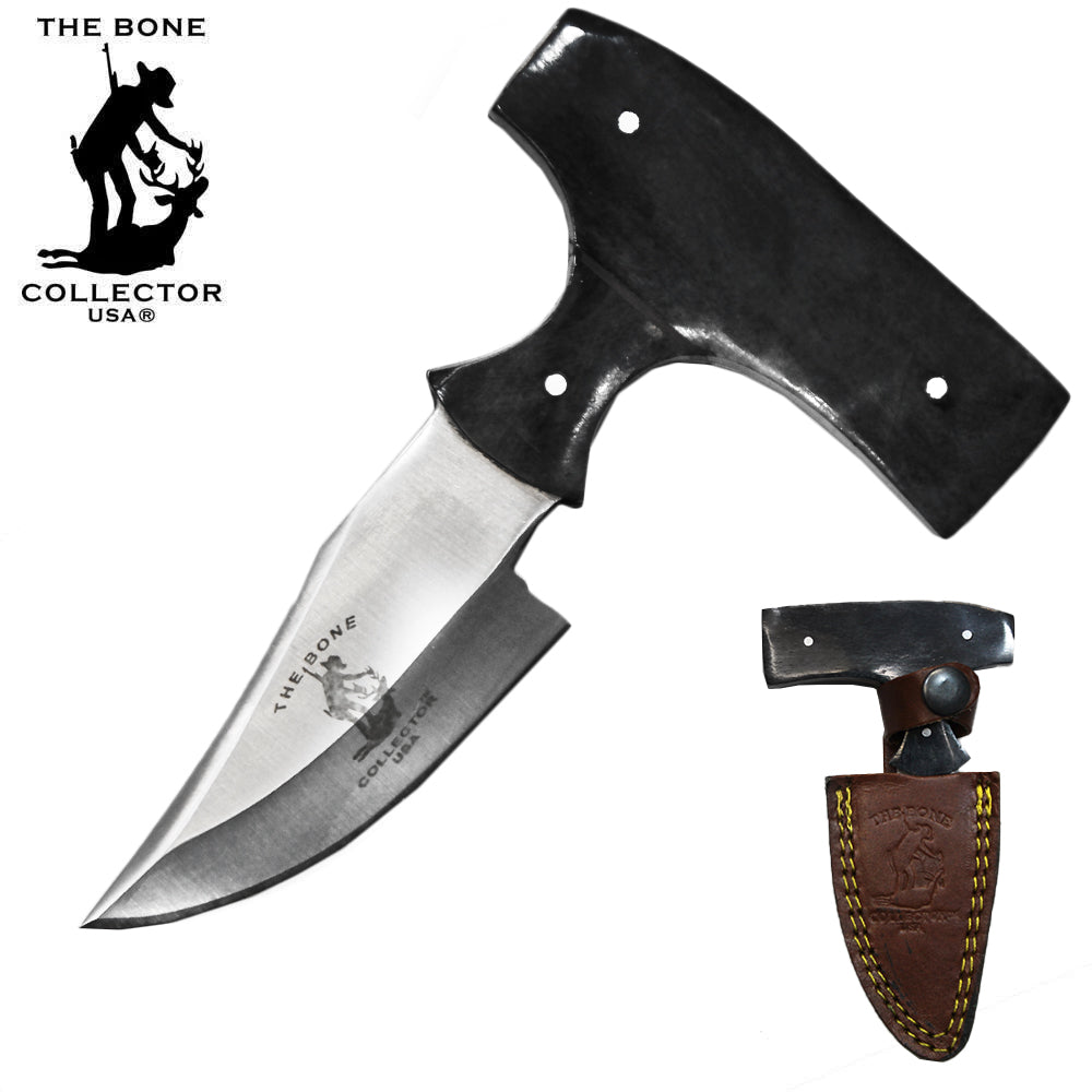 BC 872-BKBN 5" Bone Collector Black Bone Short Blade Skinning Knife with Leather Sheath - Rex Distributor, Inc. Wholesale Licensed Products and T-shirts, Sporting goods,