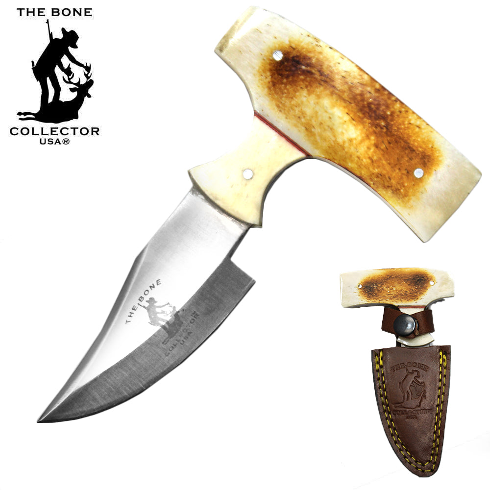 BC 872-BN 5" Bone Collector Burn-Bone Short Blade Skinning Knife with Leather Sheath - Rex Distributor, Inc. Wholesale Licensed Products and T-shirts, Sporting goods,