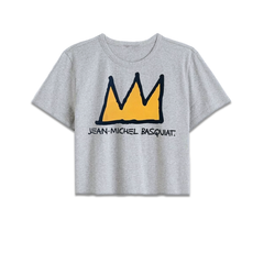 Women's Jean-Michel Basquiat Crown Graphic Crop Top T-Shirt