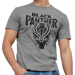 Men's Marvel Black Panther Tattoo Design Mask Graphic Tee T-Shirt