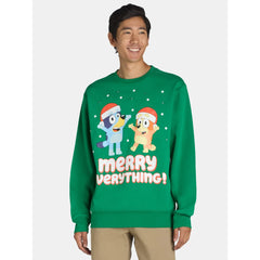Men's Bluey Christmas Merry Everything Light Up Graphic Sweatshirt
