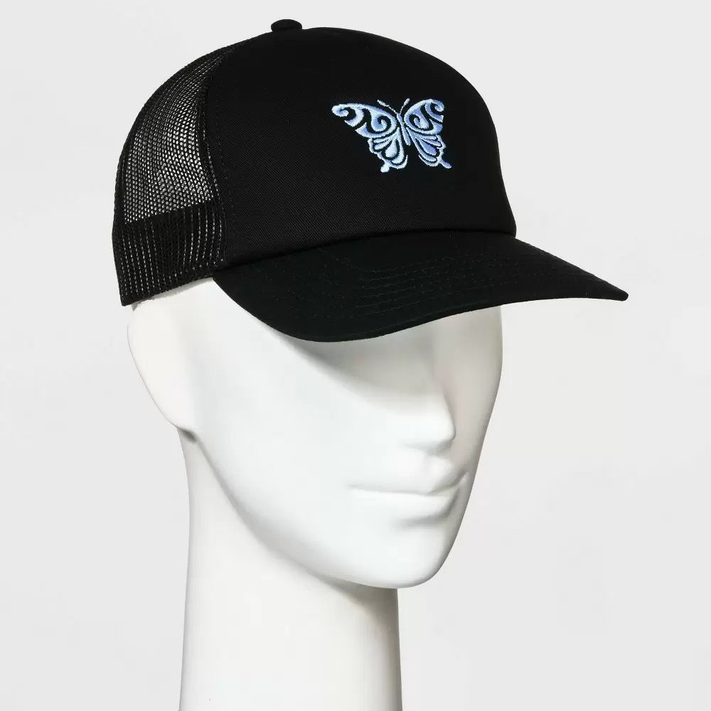 Butterfly Trucker Hat - Black