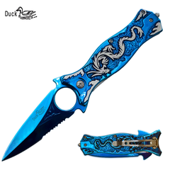 DK 2022-BLDR 4.75" Duck USA Assist-Open Dragon Spear Point Folding Pocket Knife