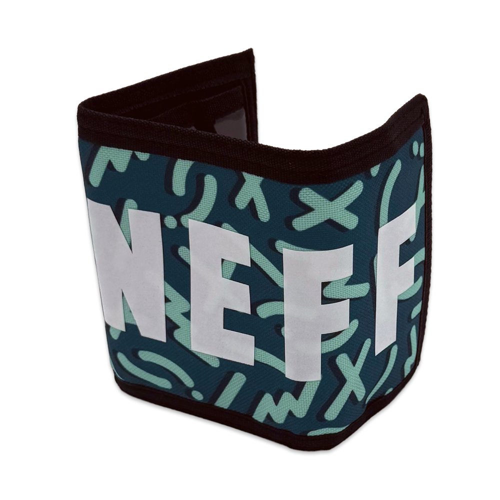 NEFF Teal Icon Trifold Wallet Black Hook & Loop