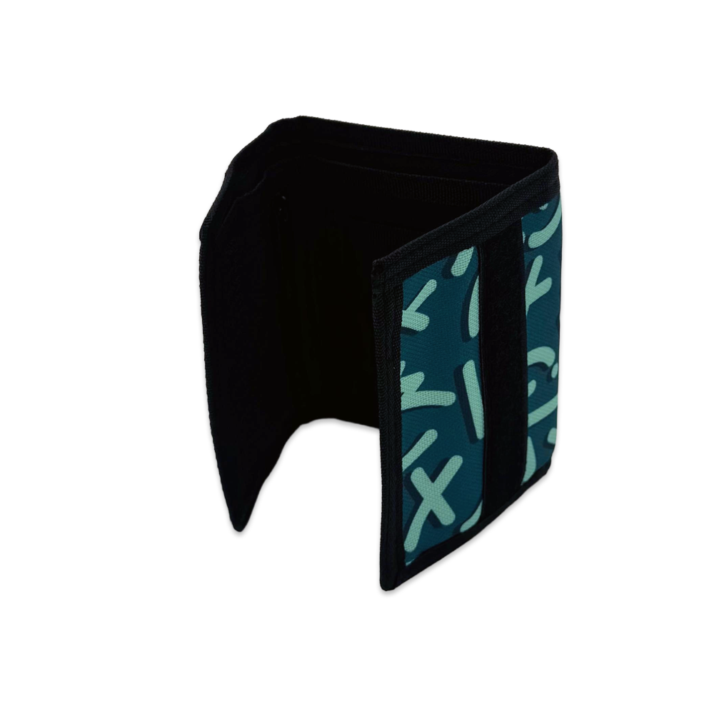 NEFF Teal Icon Trifold Wallet Black Hook & Loop
