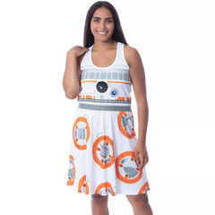 Star Wars Womens' BB-8 The Force Awakens Costume Nightgown Pajama Dress White