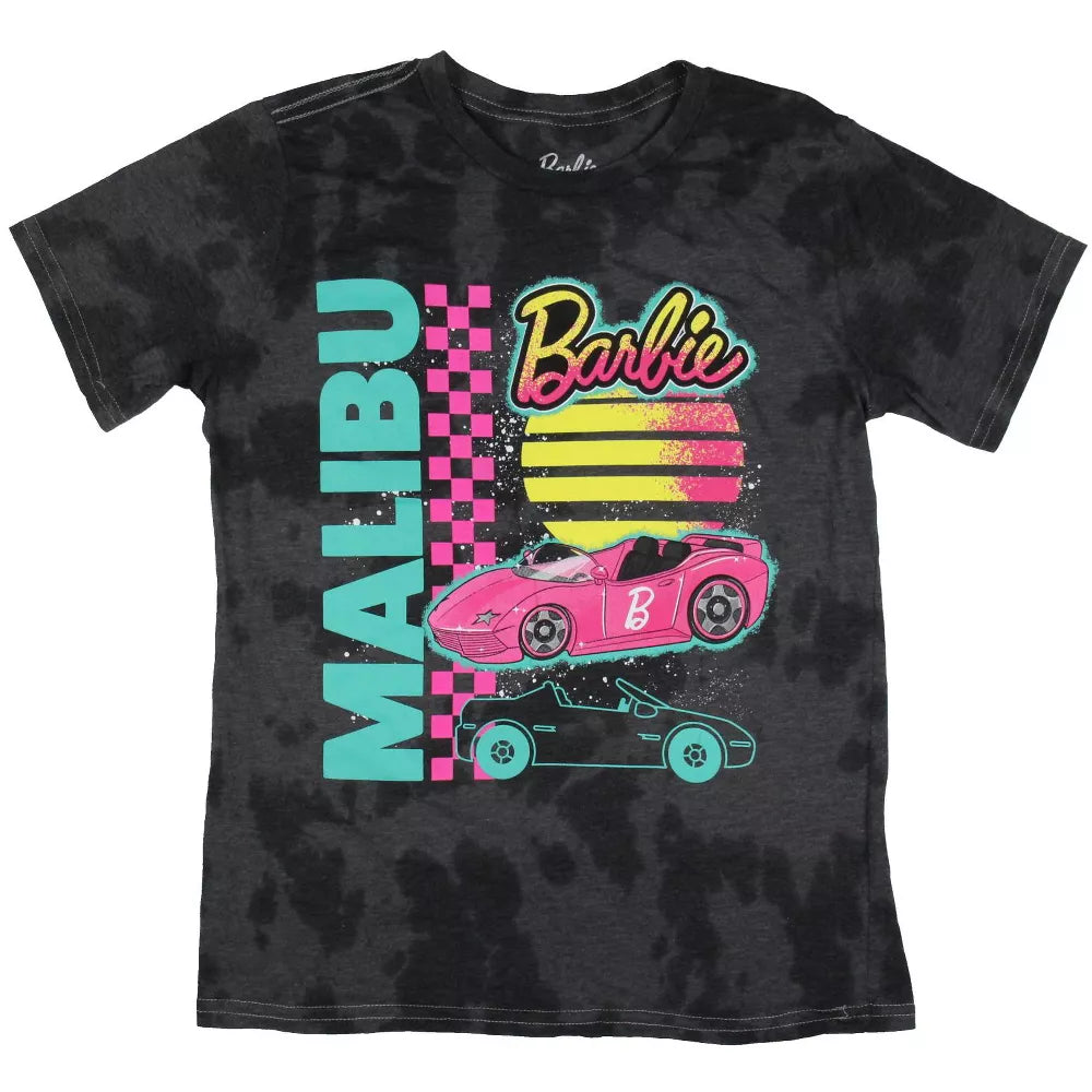 Girl's Tie Dye Mattel Malibu Barbie Dream Car Graphic Tee T-Shirt