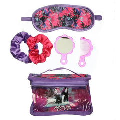 Girls Disney Descendants 6.5 Inch Clear Utility Case with Sleep Mask, Hair Ties and Comb & Mirror Set - Rex Distributor, Inc. Wholesale Licensed Products and T-shirts, Sporting goods,