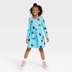 Girls' Aqua Blu Afro Unicorn Long Sleeve Skater Dress - Rex Distributor, Inc. Wholesale Licensed Products and T-shirts, Sporting goods,