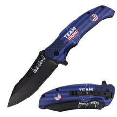 JK 6418-T4 4.5" Trump Double Sided Print Assist-Open Folding Knife with Pocket Clip - Rex Distributor, Inc. Wholesale Licensed Products and T-shirts, Sporting goods,