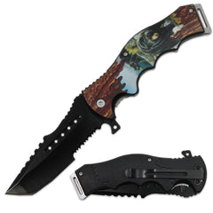 KN 1988-B 4.5" Wood Wild Life Bear Assist-Open Folding Knife - Rex Distributor, Inc. Wholesale Licensed Products and T-shirts, Sporting goods,