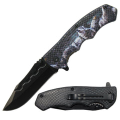 LQ 3279-W2 4.5" Textured Wolf Handle Assist-Open Folding Knife with Belt Clip - Rex Distributor, Inc. Wholesale Licensed Products and T-shirts, Sporting goods,