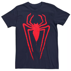 Men's Blue Spider-Man Drip Logo Graphic Tee T-Shirt