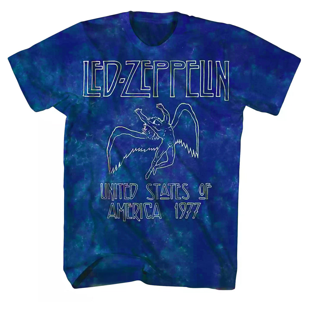 Men's Led Zeppelin Icarus '77 US Tour Tie Dye Tee T-Shirt - Rex Distributor, Inc. Wholesale Licensed Products and T-shirts, Sporting goods,