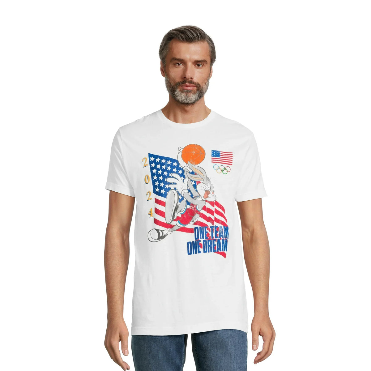 Men's Looney Tunes x Team USA Bugs Bunny Basketball Graphic Tee Shirt